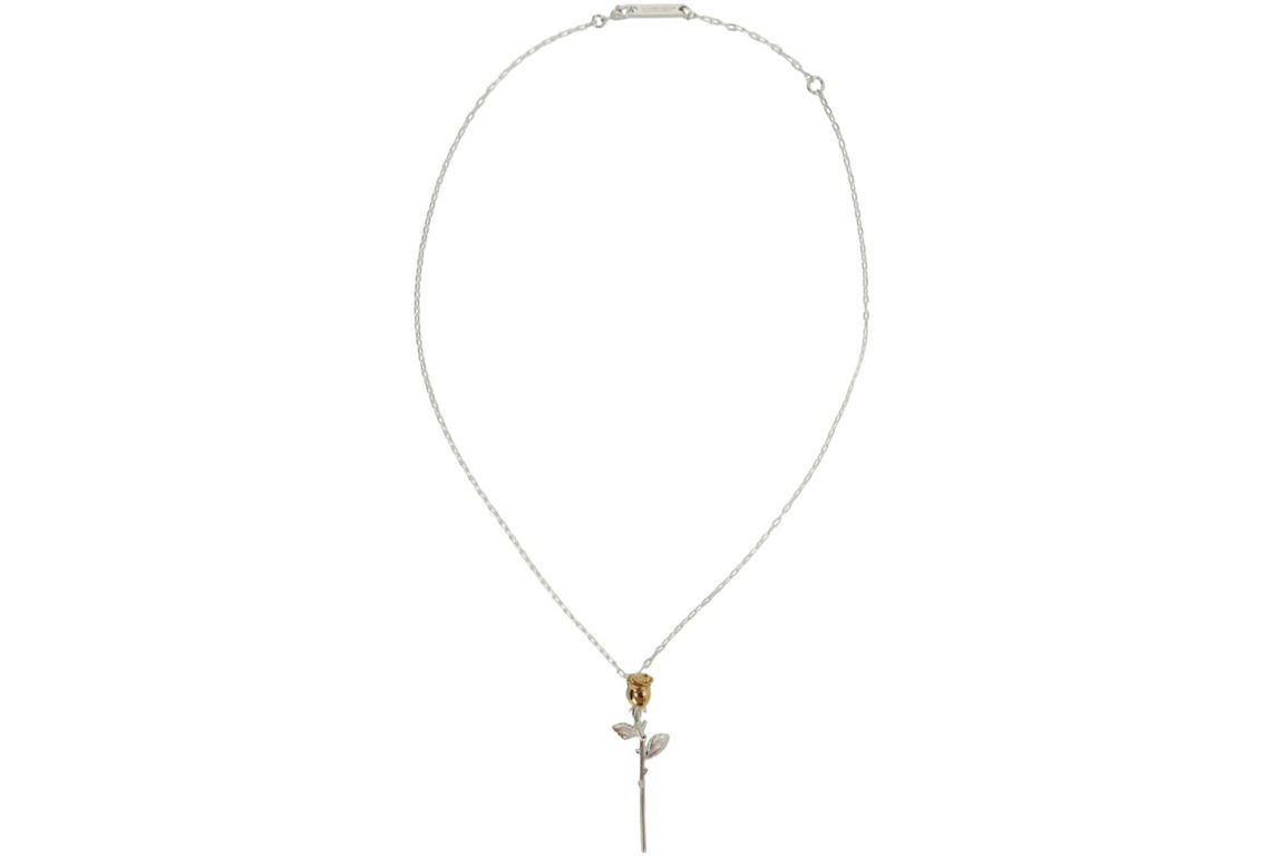 Ambush Rose Charm Necklace Silver