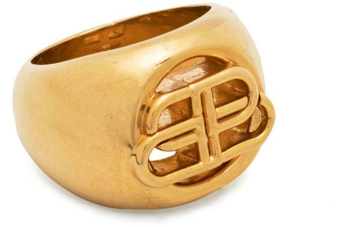 Balenciaga BB Signet Ring Gold