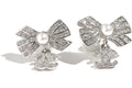 Chanel Bow Tie Earring Silver (AB8004)