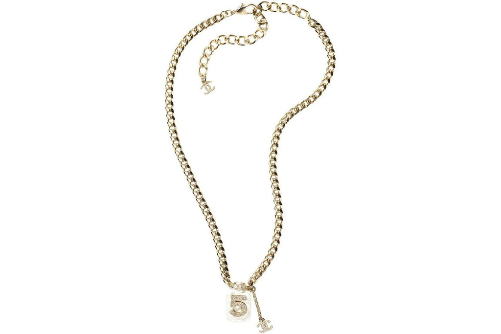 Chanel Metal/Diamantes Necklace Gold/Pearly White/Crystal