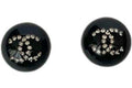 Chanel Round Plastic CC Earrings Black (AB7369)