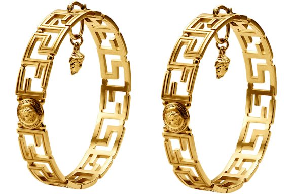 Fendi Fendace Hoop Earrings Brass/Versace Gold