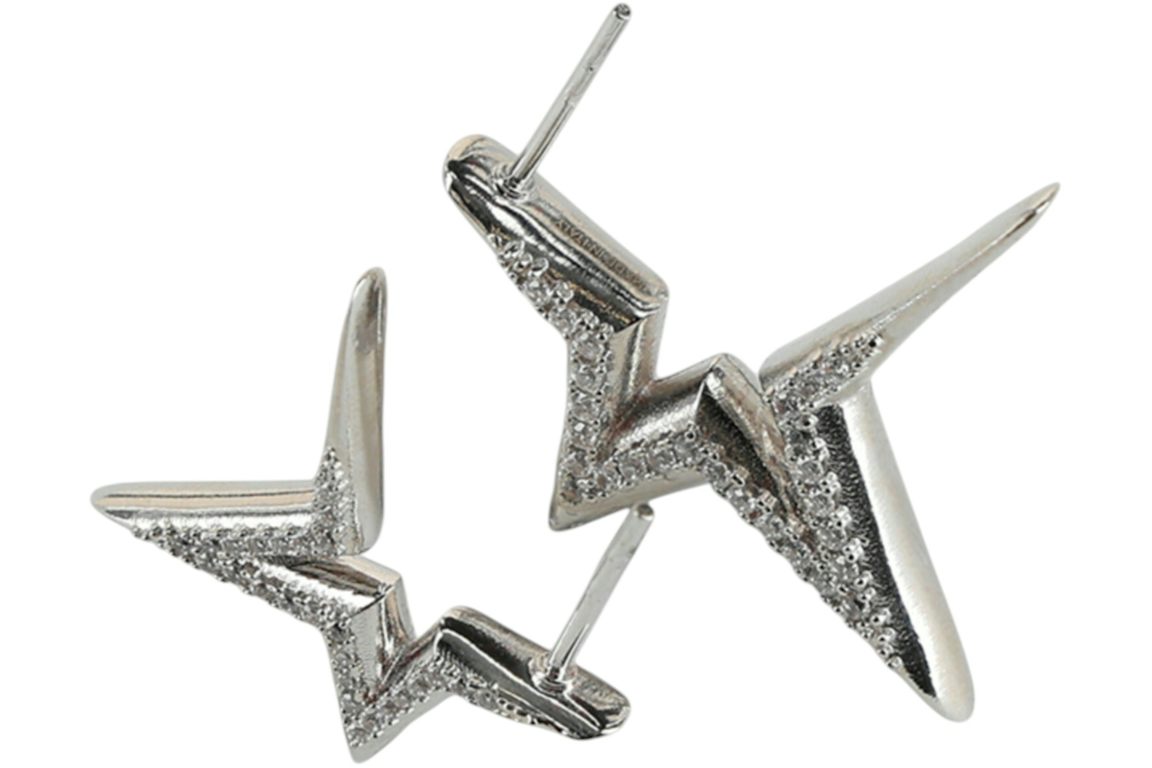 Ferragamo Crystal-Embellished Asymmetrical Star Earrings Multi