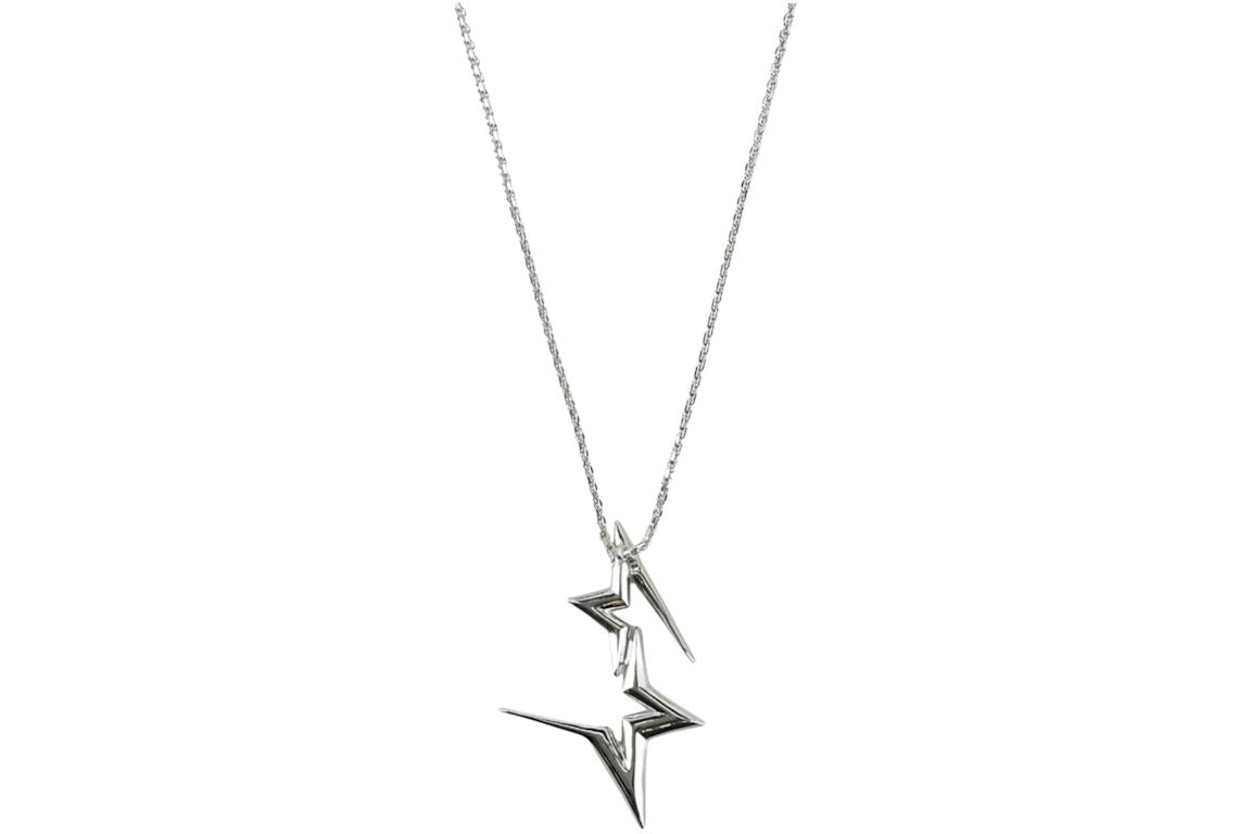 Ferragamo Double Star Pendant Necklace Silver