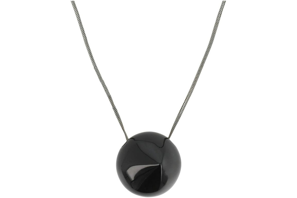 Ferragamo Sculptural Pendant Necklace Black