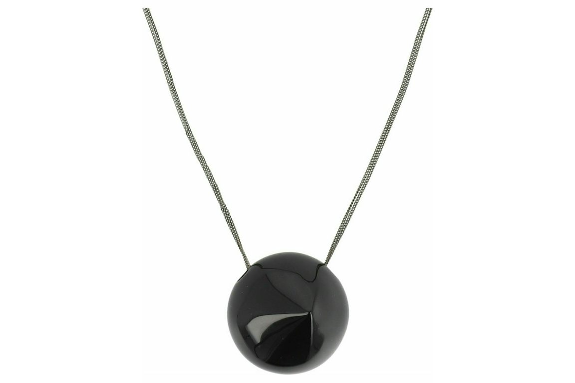 Ferragamo Sculptural Pendant Necklace Black