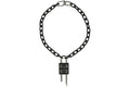 Givenchy Crystal Embellished 4G Padlock Necklace Black