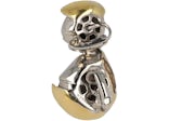 Givenchy Double Flower Clip Earring In Metal With Crystals Gold Silver