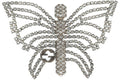 Gucci Crystal Embellished Butterfly Brooch Silver