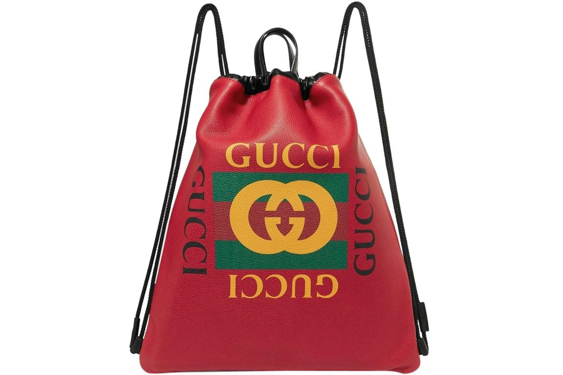 Gucci Drawstring Print Red Multicolor