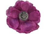 Gucci Silk Flower Brooch Purple