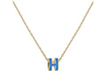 Hermes Mini Pop H Pendant Bleu Sature