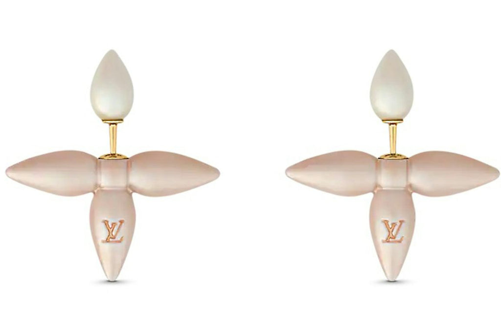 Louis Vuitton Louisette Earrings Light Pink/White