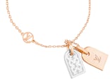 Louis Vuitton Nanogram Tag Bracelet Silver/Pink