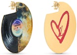 Louis Vuitton Limited Edition Vinyle Earrings Fall In Love Multi