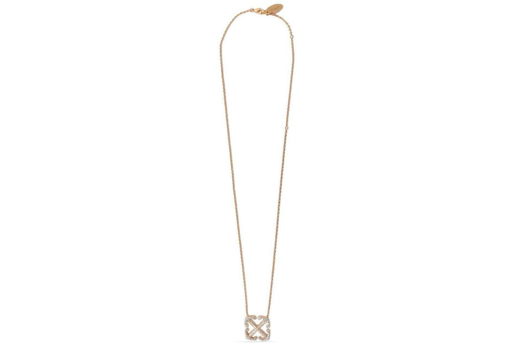Off-White Arrows Crystal-Embellished Necklace Gold-tone