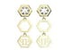Philipp Plein Hexagon Lux Crystal Dangle Earrings Gold