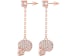 Philipp Plein Sliding $kull Crystal Dangle Earrings Rosegold