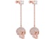 Philipp Plein Sliding $kull Crystal Dangle Earrings Rosegold