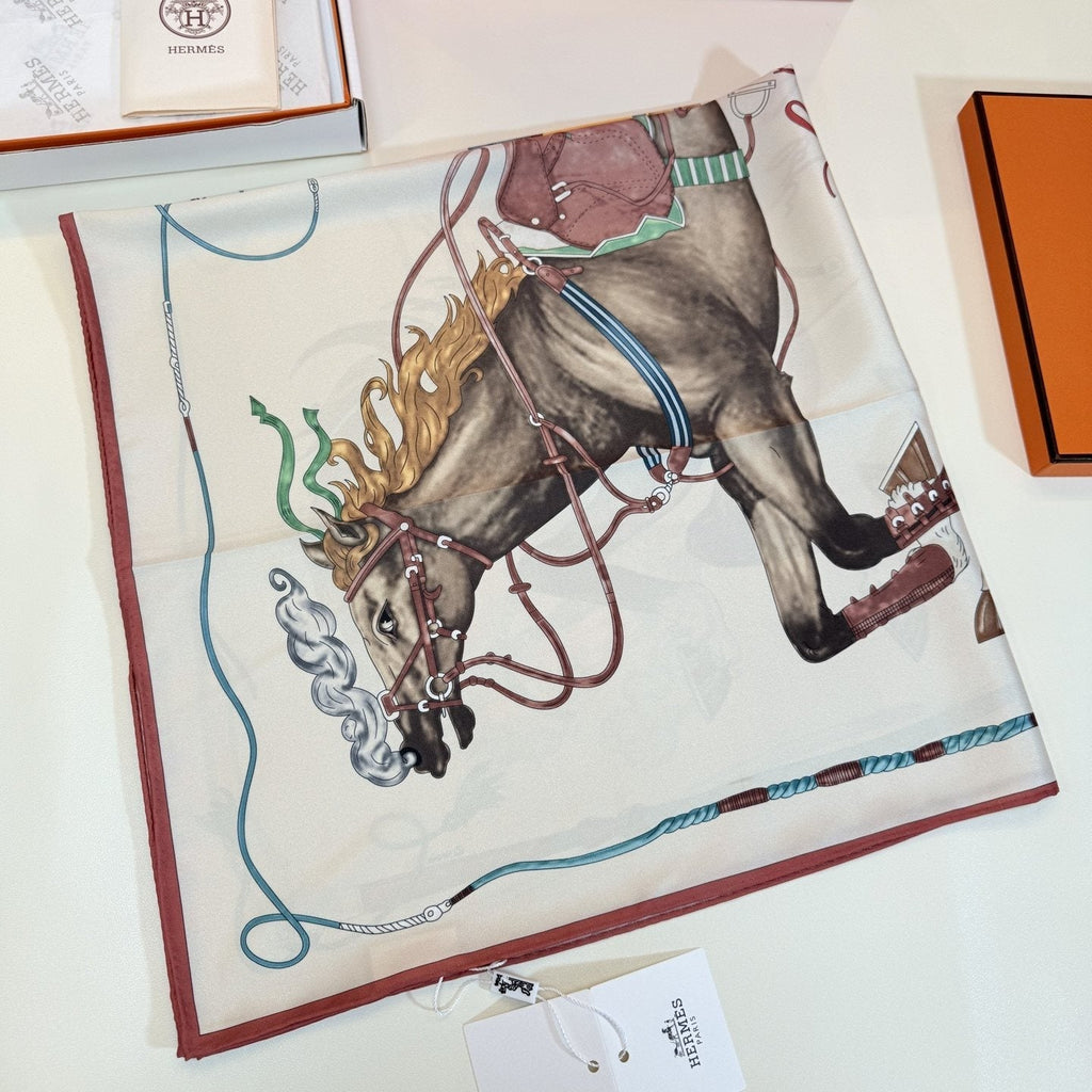 Hermès Equestrian Silk Scarf — detail