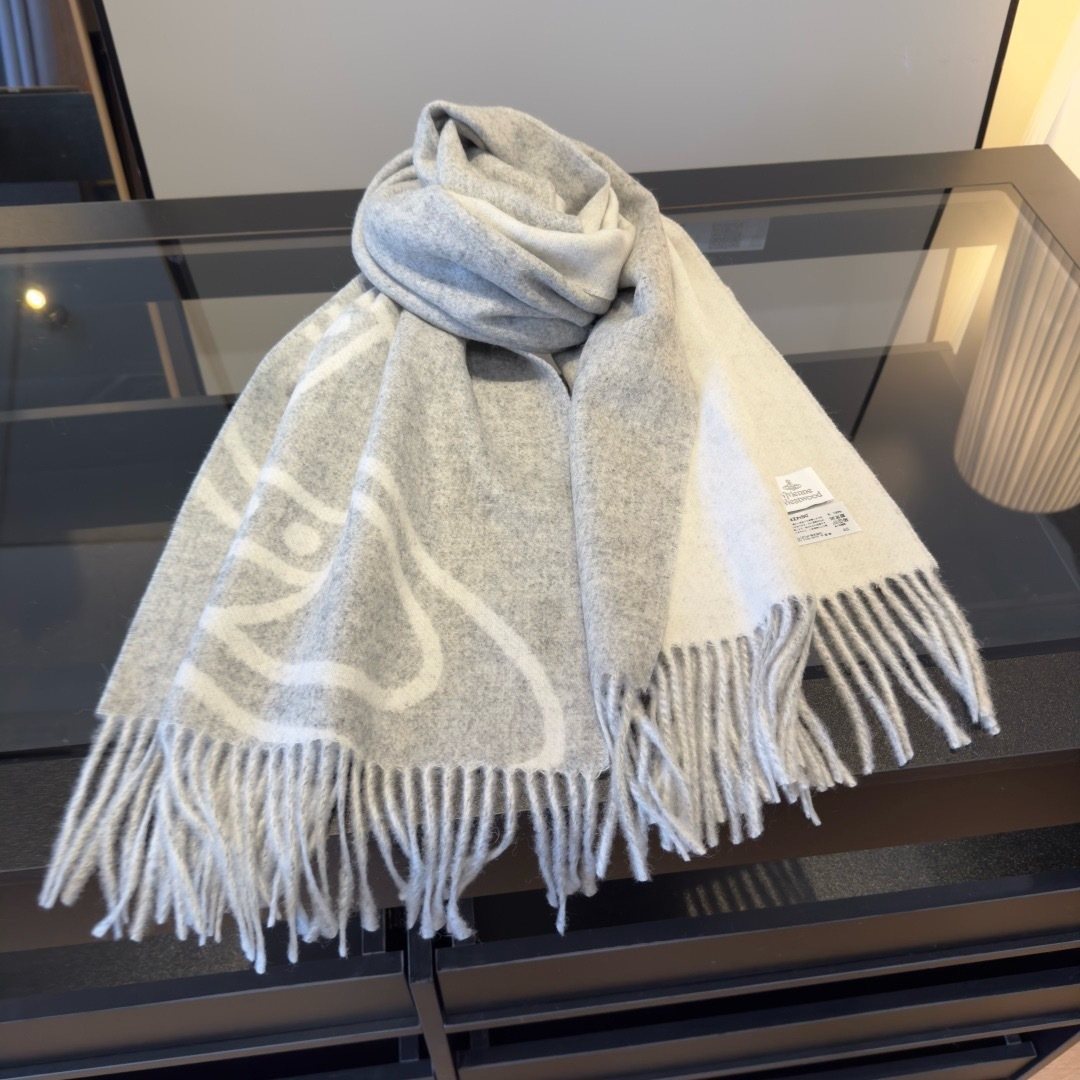Vivienne Westwood Orb Motif Fringed Scarf — front