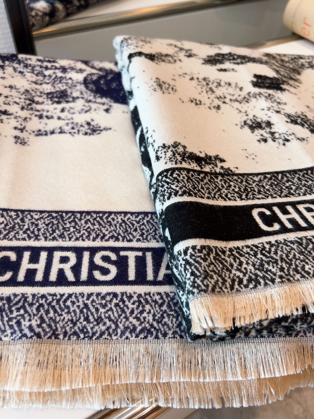 Dior Botanical Print Square Scarf — detail