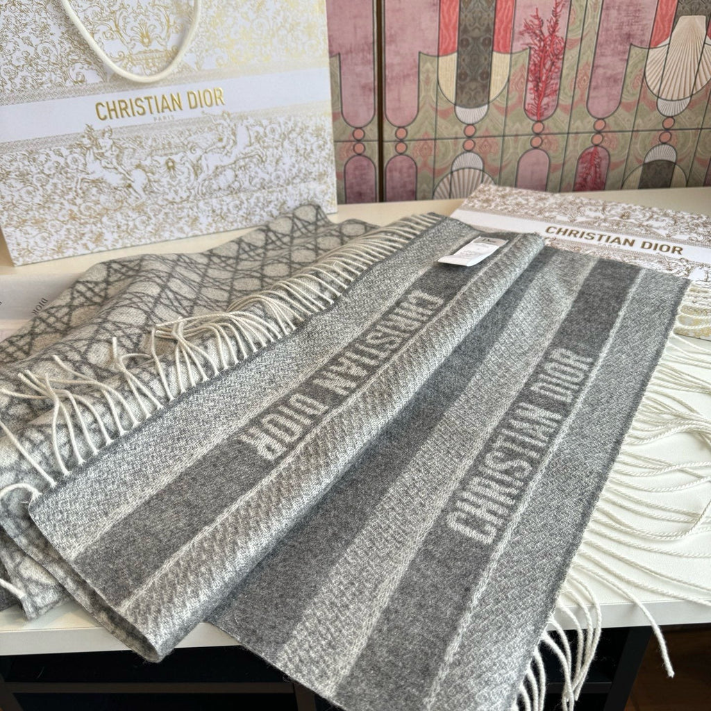 Dior Geometric Fringed Scarf — front
