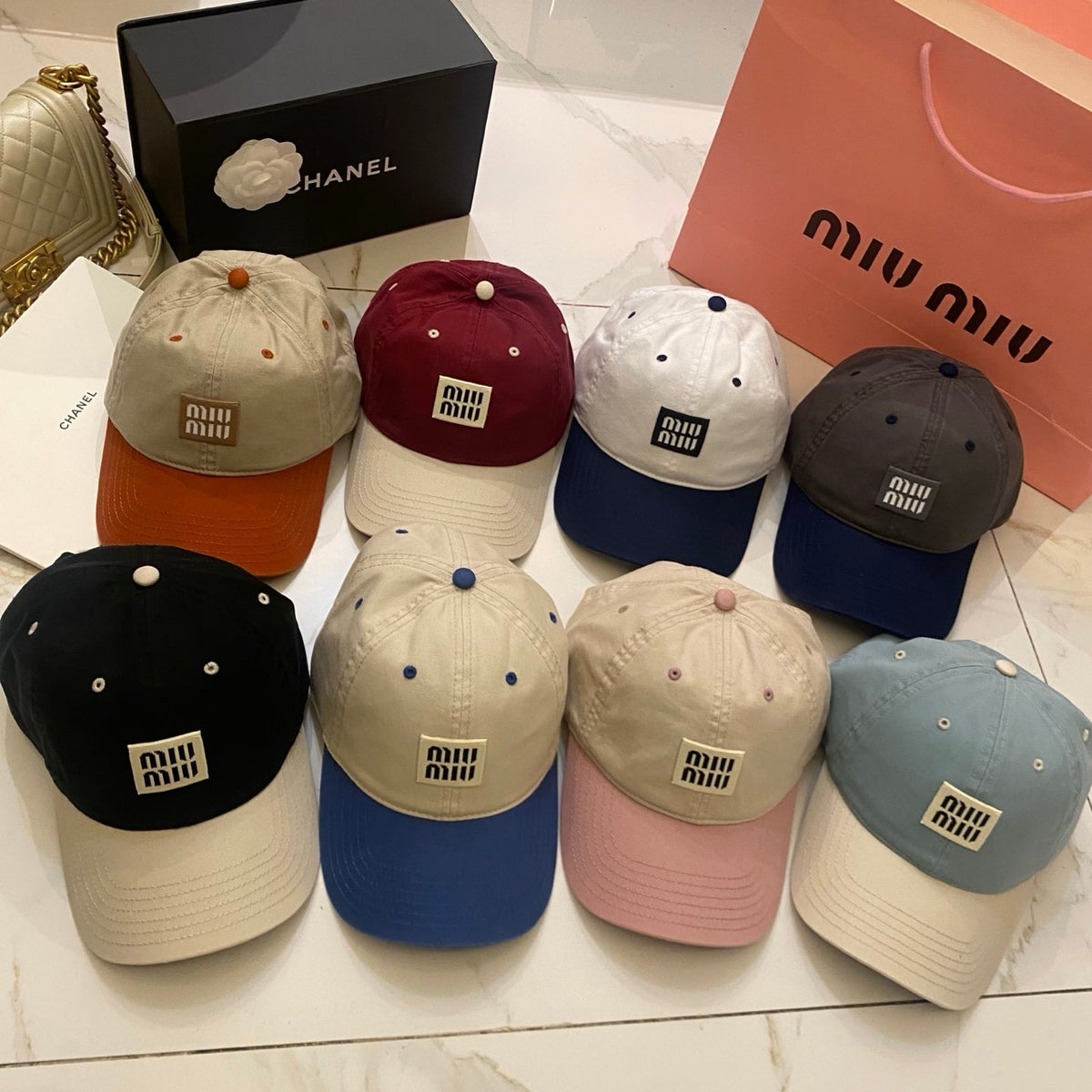 Miu Miu Color-Block Baseball Cap