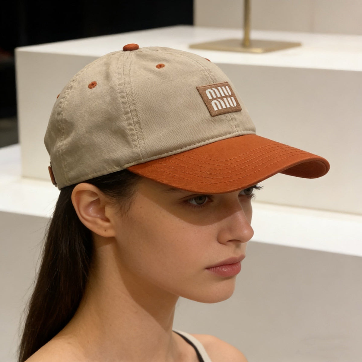 Miu Miu Color-Block Baseball Cap