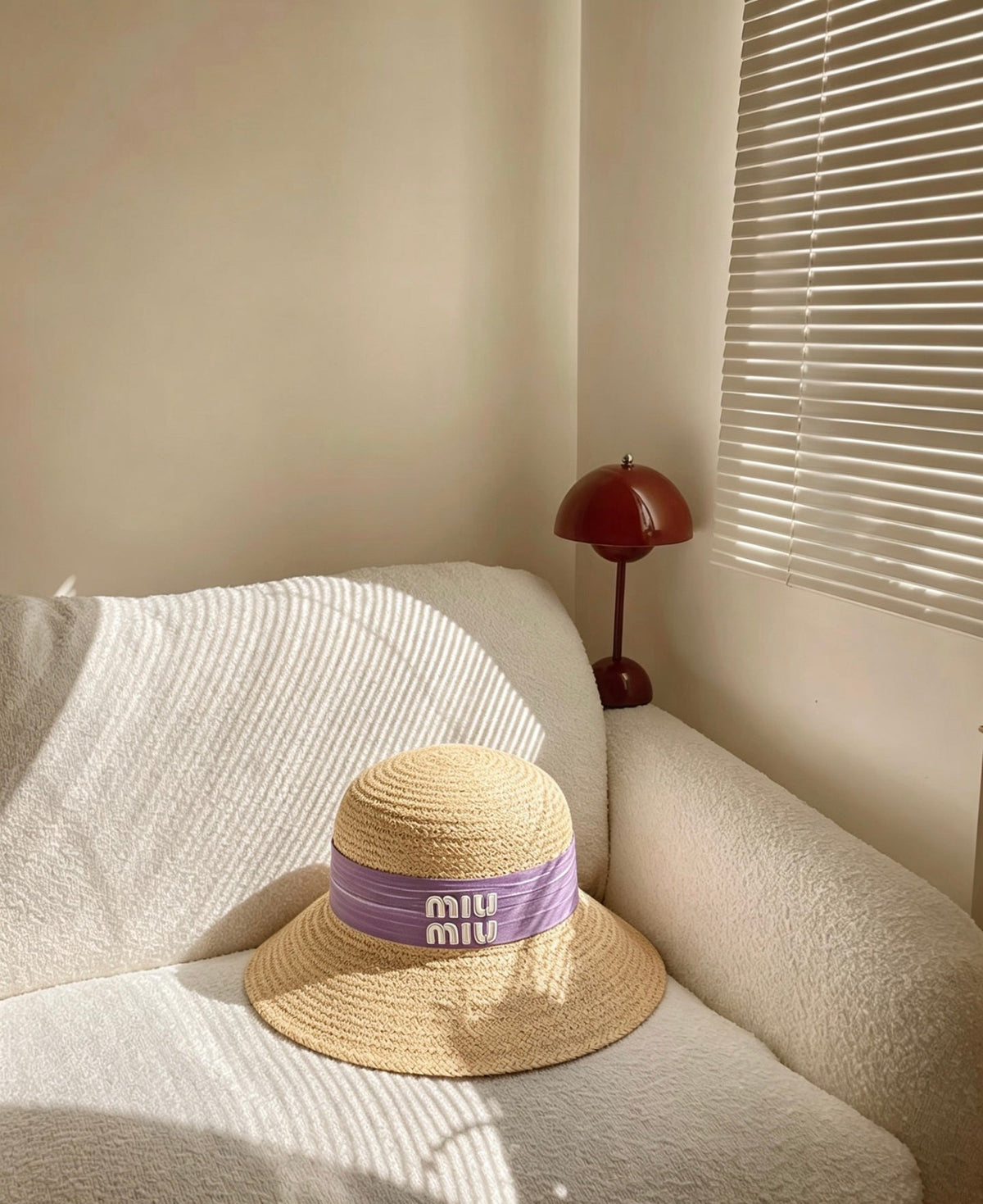 Miu Miu Raffia Straw Bucket Hat