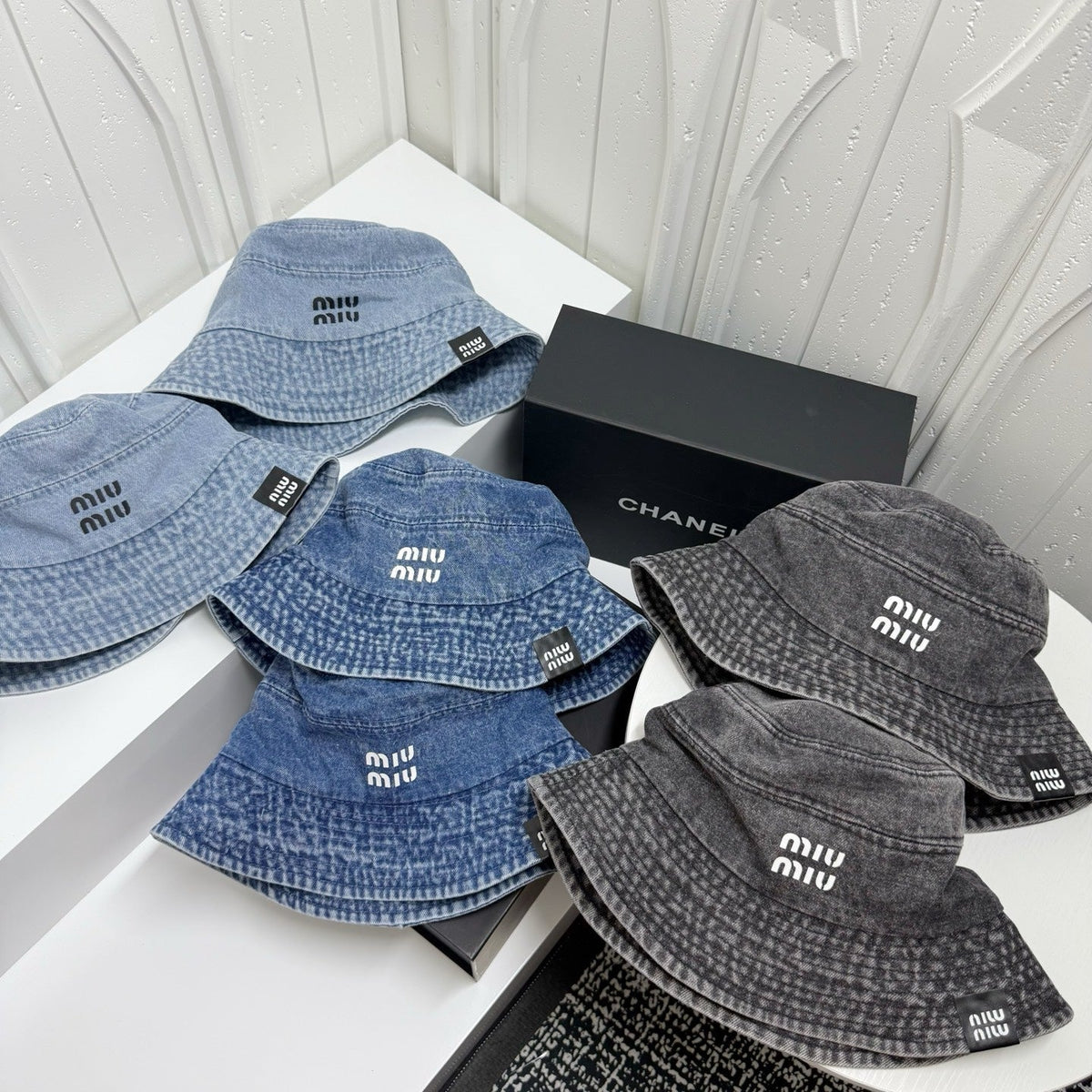 Miu Miu Washed Denim Bucket Hat