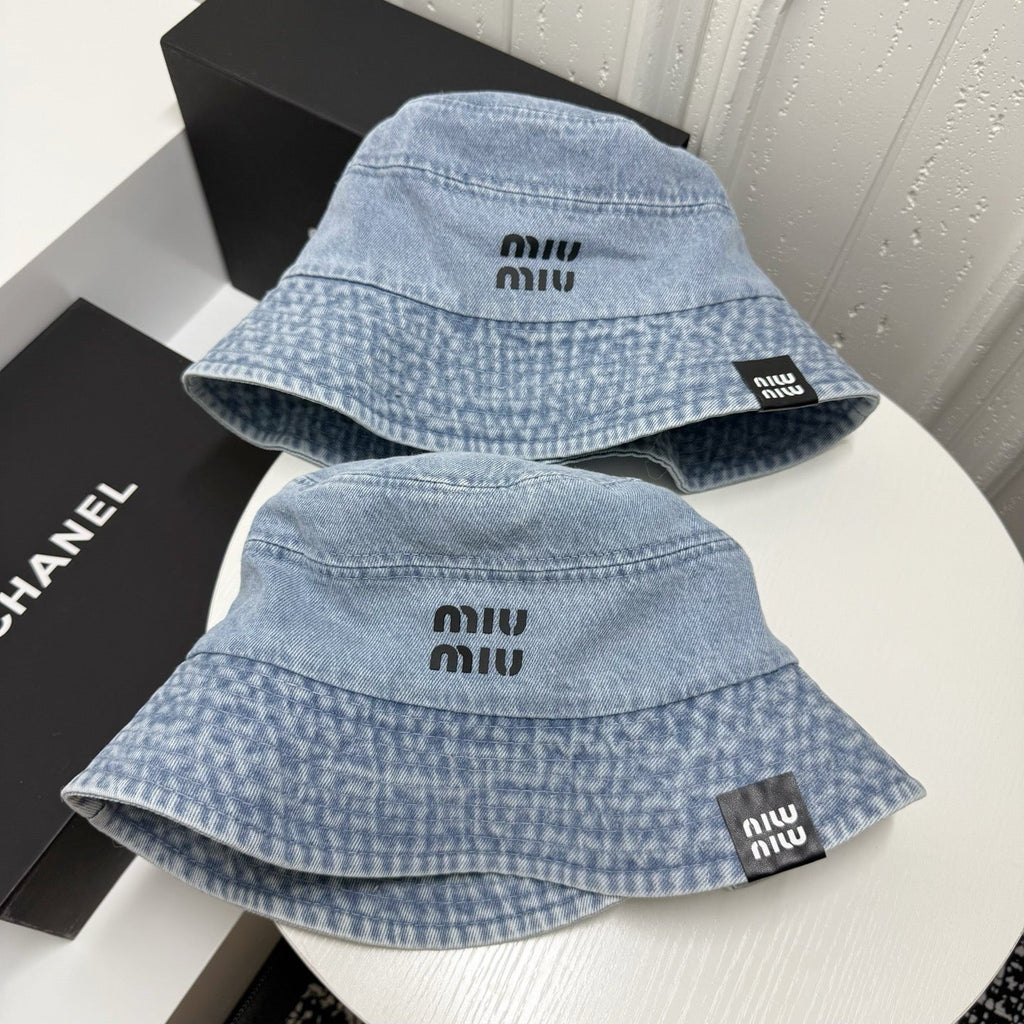 Miu Miu Washed Denim Bucket Hat