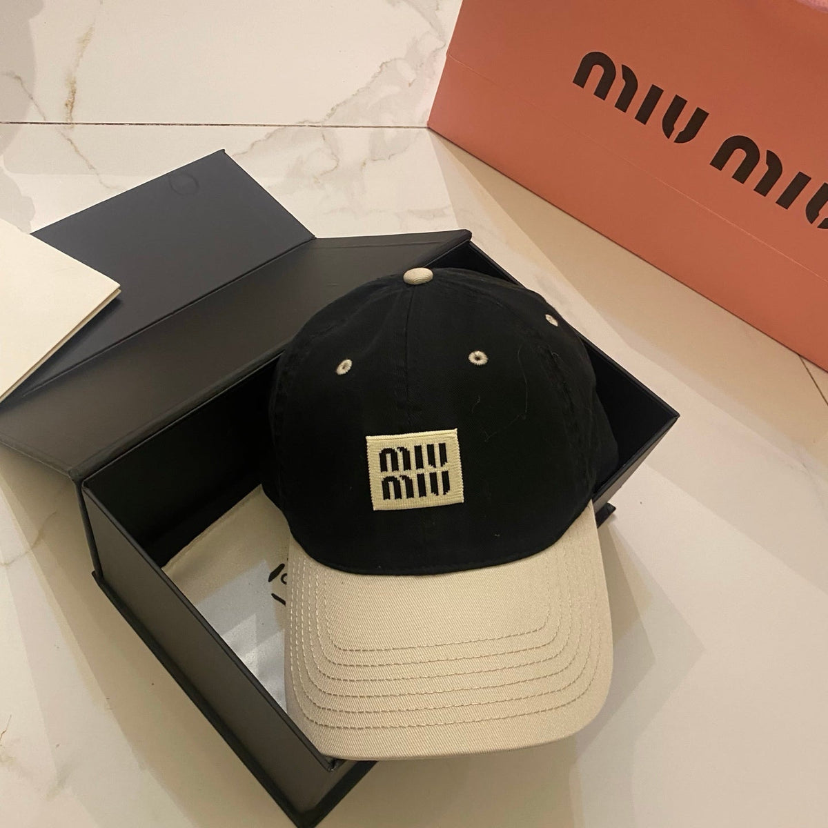 Miu Miu Color-Block Logo Baseball Cap