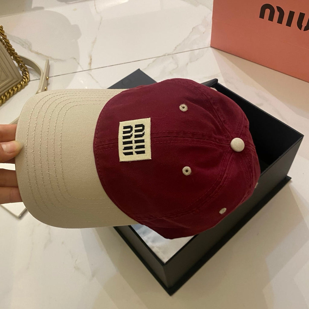 Miu Miu Color-Block Logo Baseball Cap