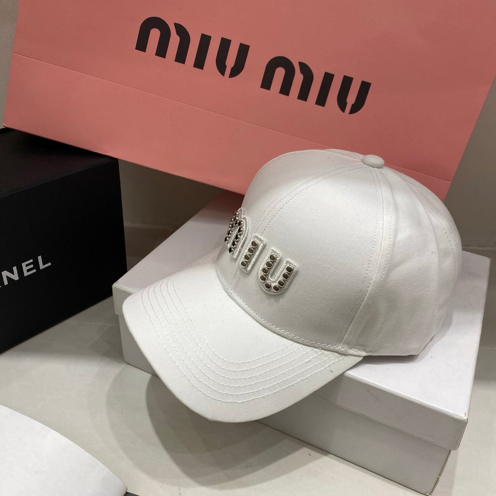 Miu Miu Baseball Cap - Black / White