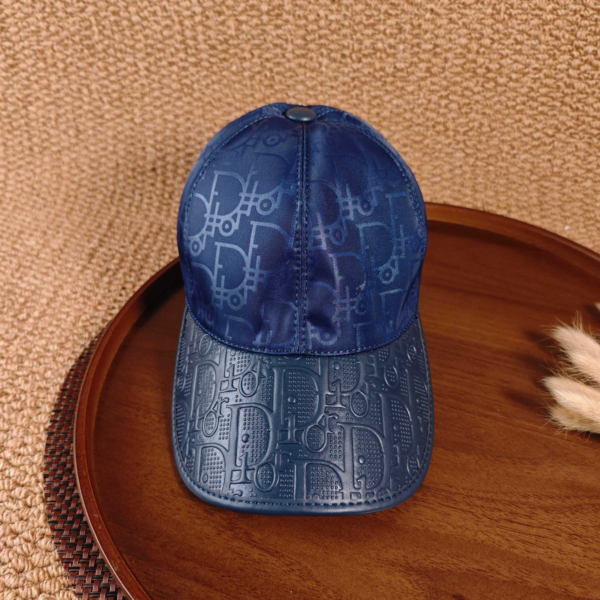 Dior Oblique Leather Brim Baseball Cap