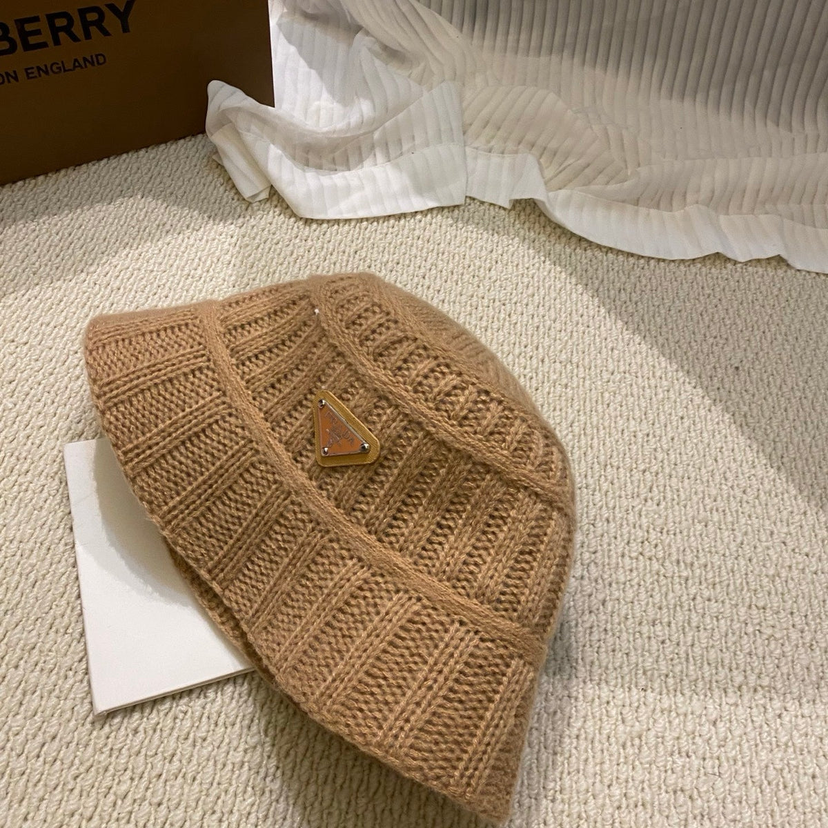 Prada Ribbed Knit Bucket Hat